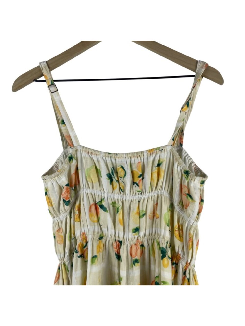 Abercrombie & Fitch Fruit Print Mini Sundress Adjustable Straps Medium Shirred - Picture 9 of 11